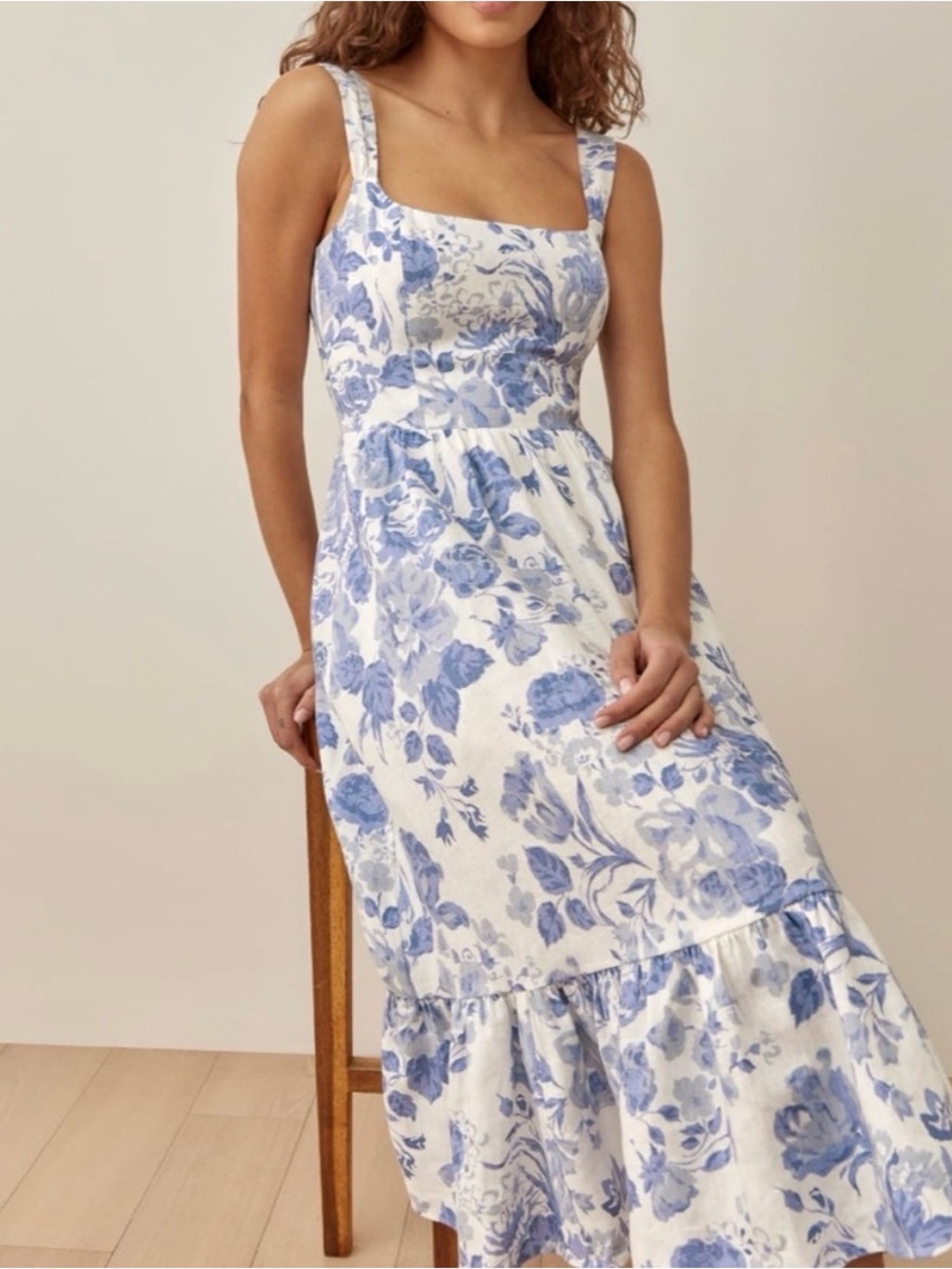 Reformation Bucatini Blue Floral Dress - Size 4